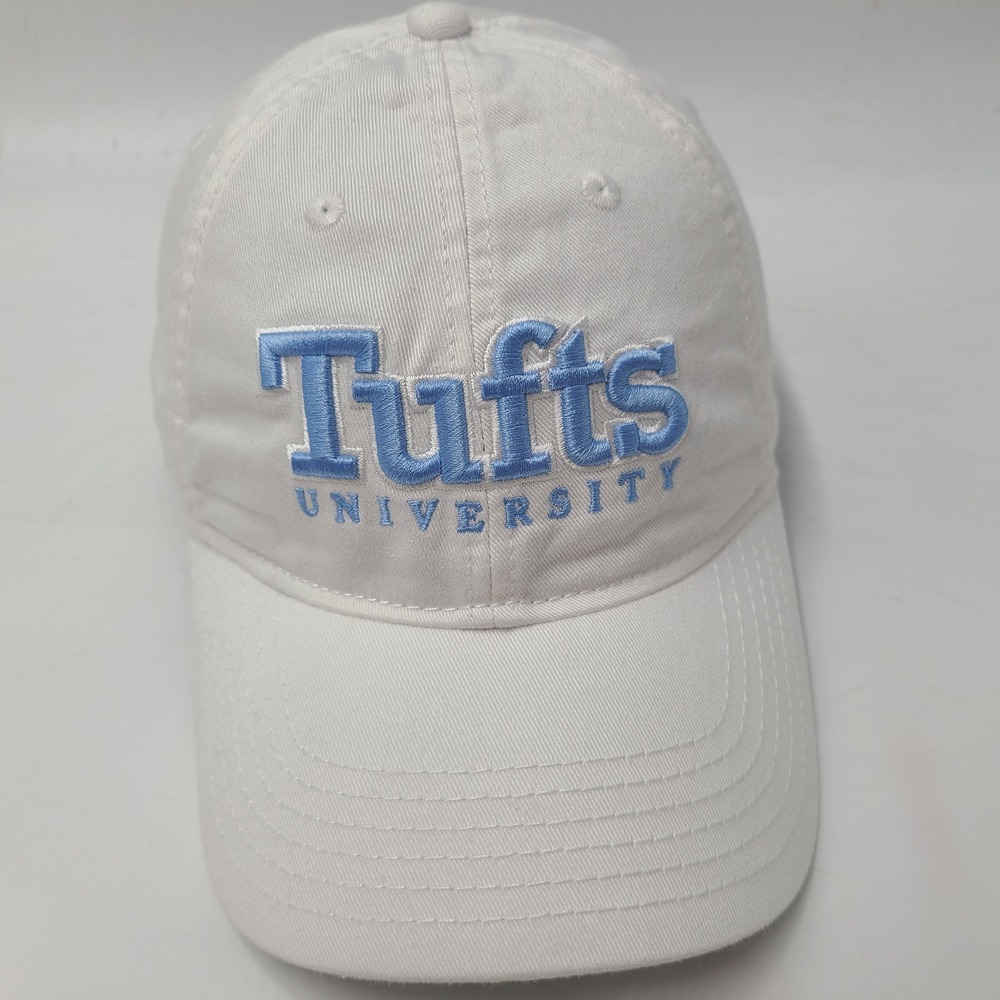 Tufts Jumbos Hat Strapback Legacy White Blue NCAA University Logo Casual Men